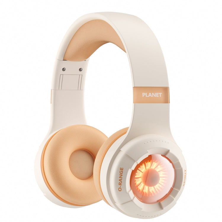 Wireless Stereo Music Bluetooth Headset with RGB Light - Orange