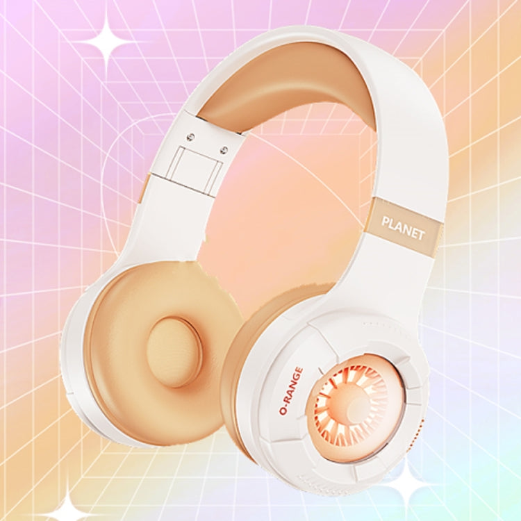 Wireless Stereo Music Bluetooth Headset with RGB Light - Orange