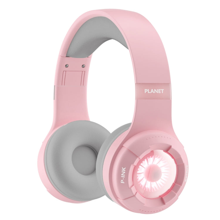 Wireless Stereo Music Bluetooth Headset with RGB Light (Pink)