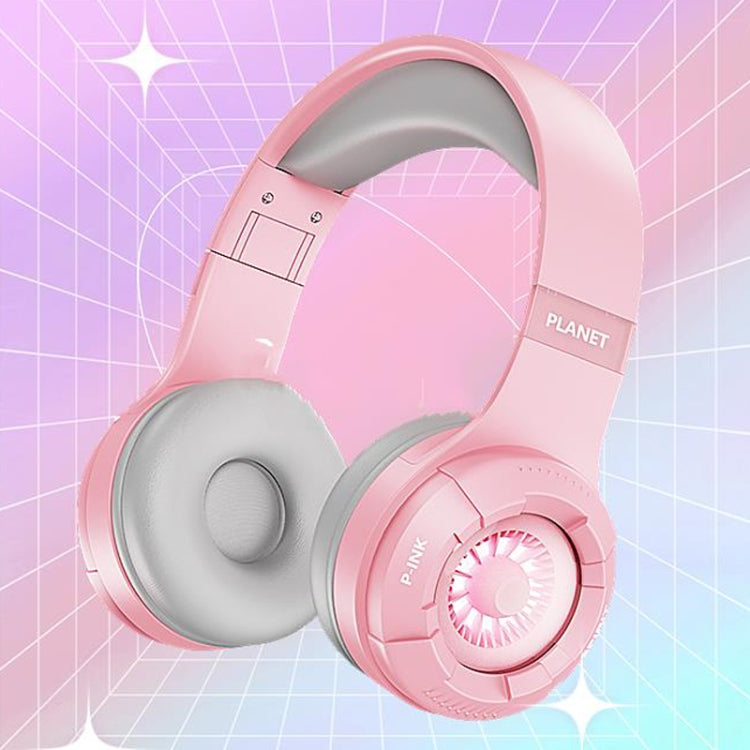 Wireless Stereo Music Bluetooth Headset with RGB Light (Pink)