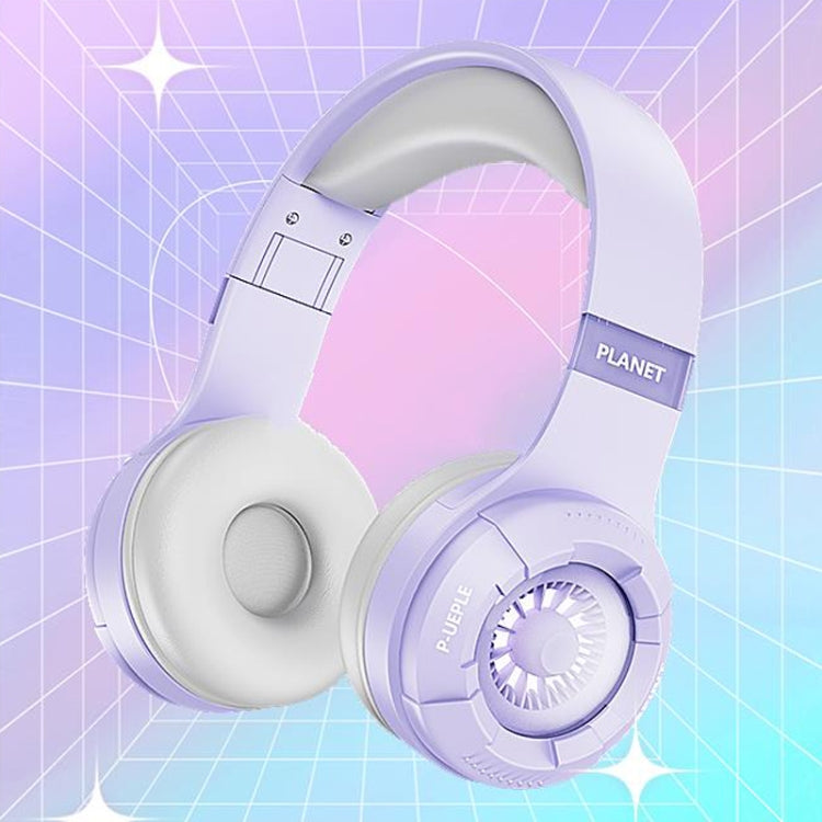 Wireless Stereo Music Bluetooth Headset with RGB Lights (Purple)