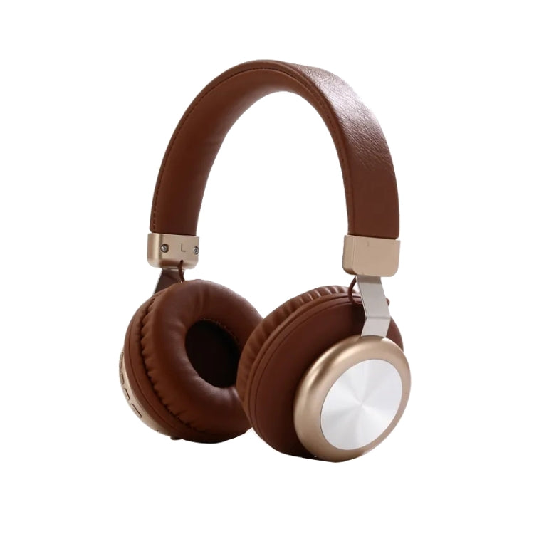 Wireless Stereo Bass Noise Reduction Gaming Headset with Microphone for HIFI Audio (Brown)