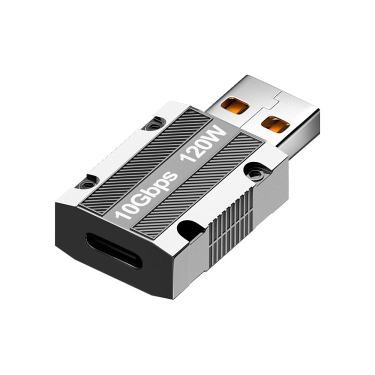 120W Zinc Alloy Type-C Female to USB 3.0 Male Adapter (Silver)