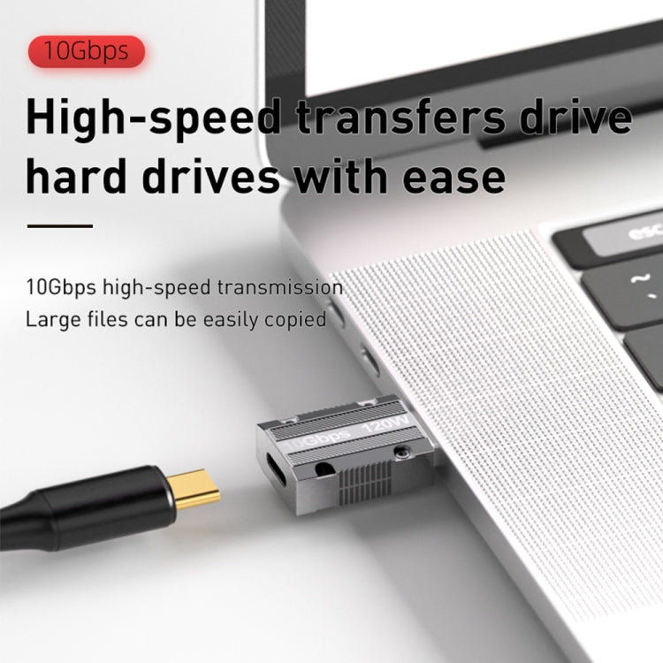 120W Zinc Alloy Type-C Female to USB 3.0 Male Adapter (Silver)