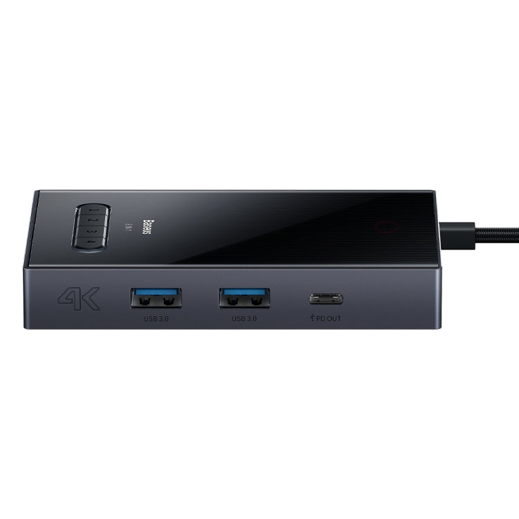 Baseus 8-in-1 USB-C Hub Adapter with HDMIx2, DP8K, VGA, and USB3.0x2 (Space Grey)