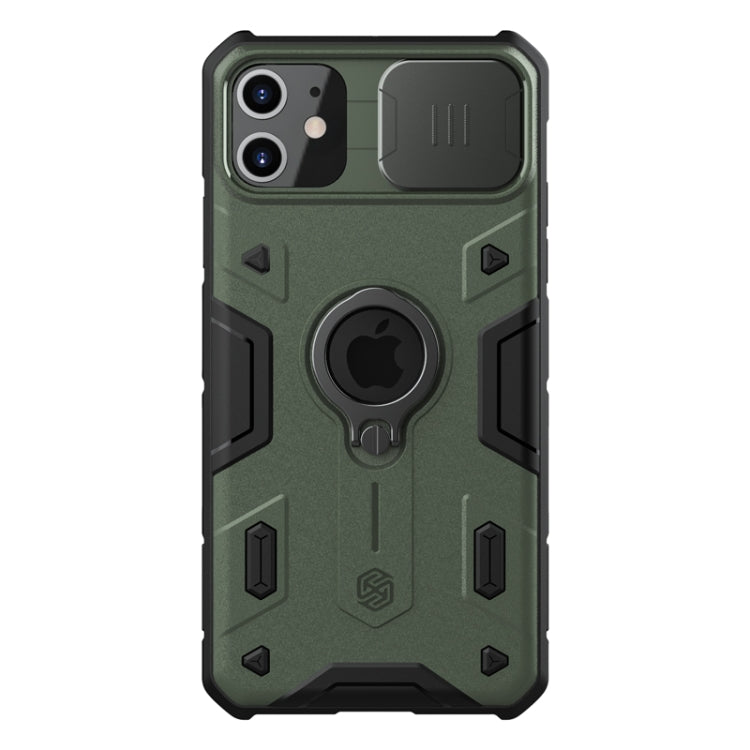 NILLKIN Shockproof CamShield Armor Protective Case with Invisible Ring Holder for iPhone 11 (Green)