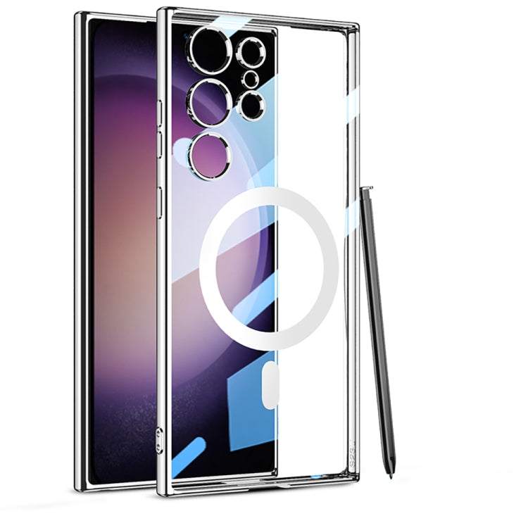 Silver GKK Magsafe Full Coverage TPU Phantom Phone Case for Samsung Galaxy S23 Ultra 5G with Pen