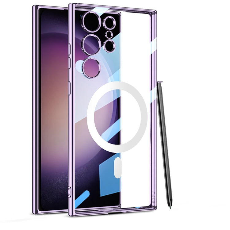 Purple GKK Magsafe Full Coverage TPU Phantom Phone Case with Pen for Samsung Galaxy S23 Ultra 5G