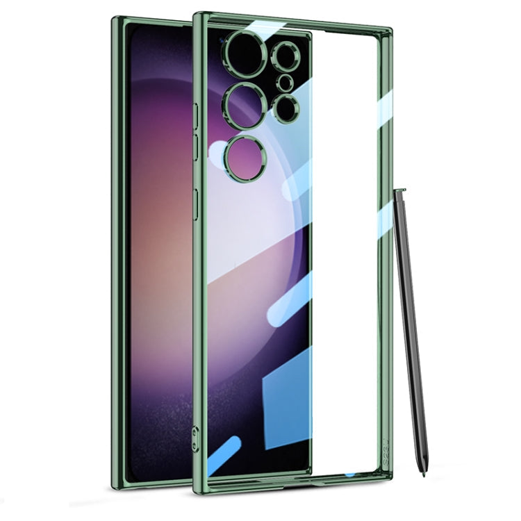 GKK Full Coverage TPU Phantom Phone Case with Pen for Samsung Galaxy S23 Ultra 5G (Green)