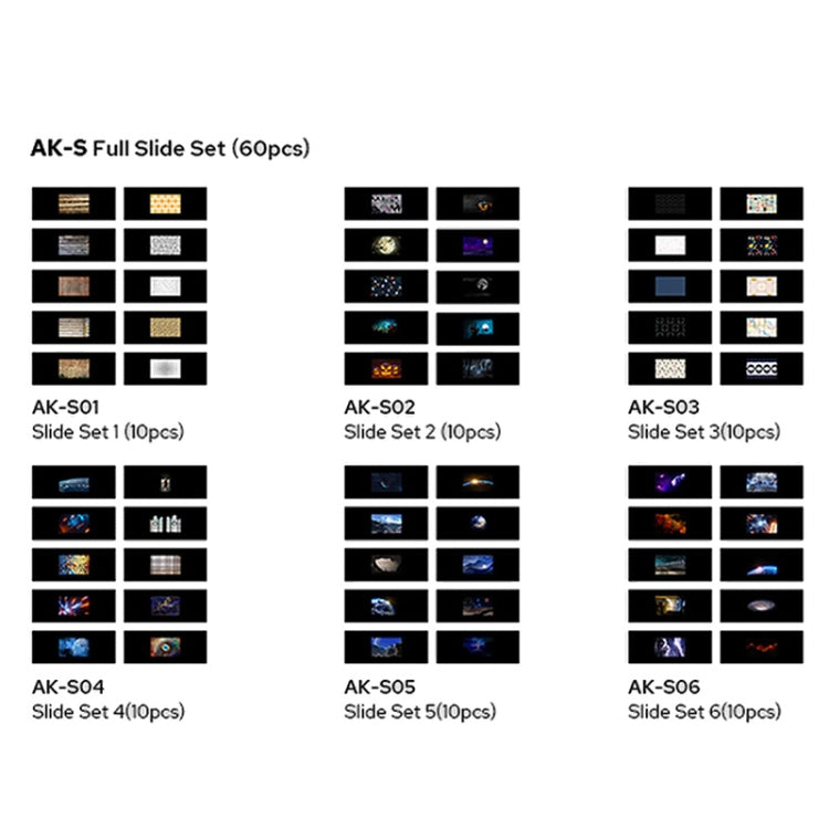 Godox AK-S01 10 in 1 Transparencies Collection Slide Set for Artistic Photography