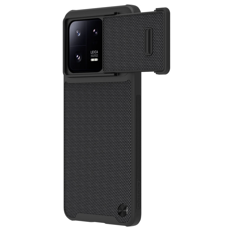 NILLKIN 3D Textured Nylon Fiber Phone Case with Sliding Cover Protection for Xiaomi 13 Pro (Black)