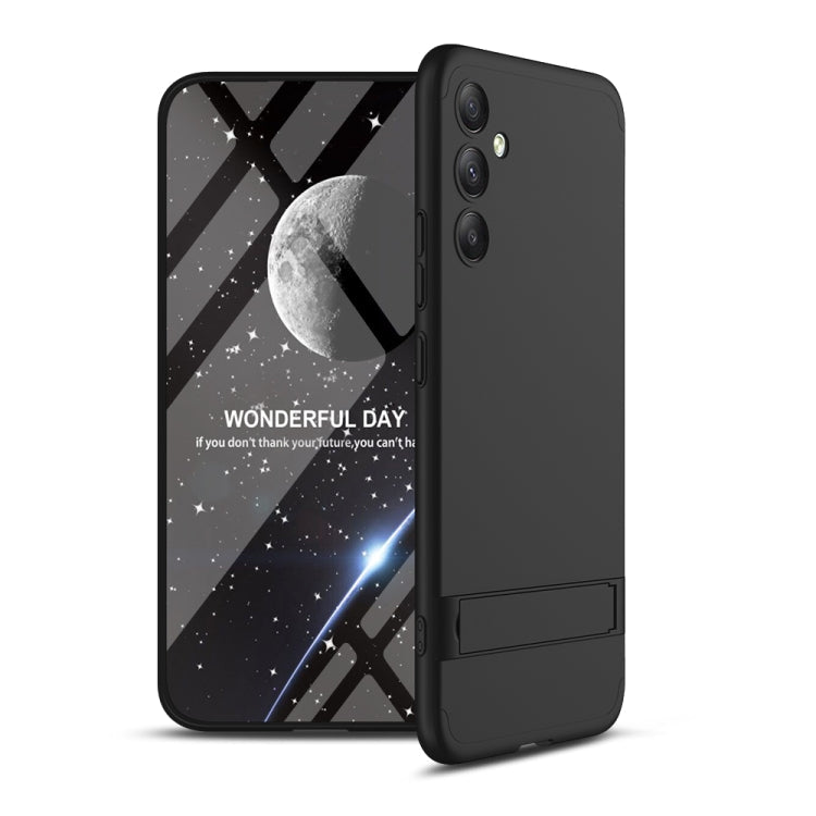 GKK Three Stage Splicing Full Coverage PC Phone Case with Stand for Samsung Galaxy A34 5G (Black)