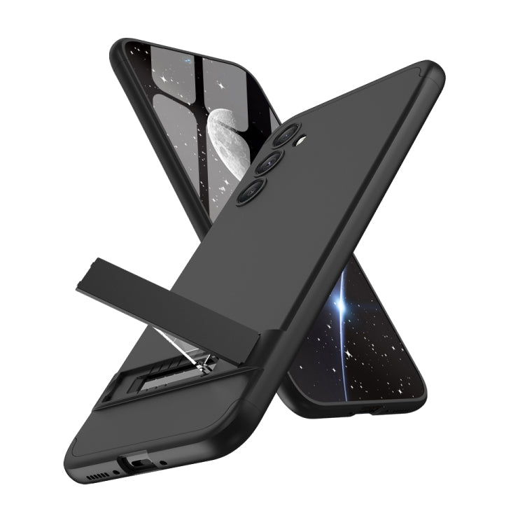 GKK Three Stage Splicing Full Coverage PC Phone Case with Stand for Samsung Galaxy A34 5G (Black)