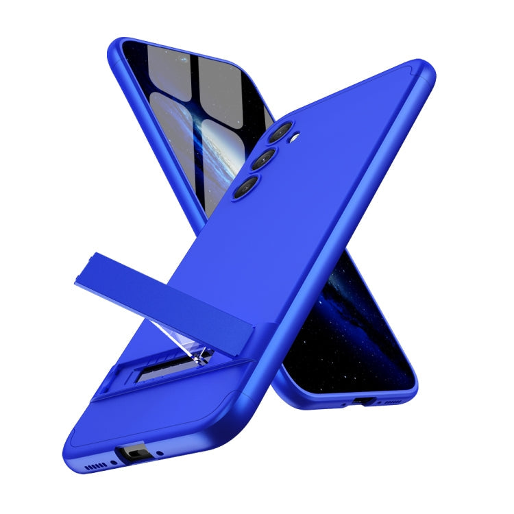 GKK Three Stage Splicing Full Coverage PC Phone Case with Stand for Samsung Galaxy A34 5G (Blue)