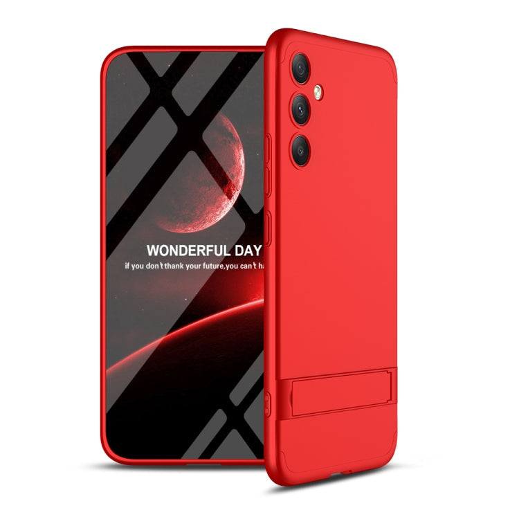 GKK Three Stage Splicing Full Coverage PC Phone Case with Stand for Samsung Galaxy A34 5G (Red)