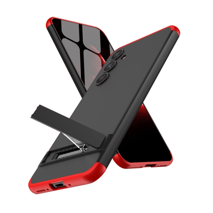 GKK Three Stage Splicing Full Coverage PC Phone Case with Stand for Samsung Galaxy A54 5G (Black Red)