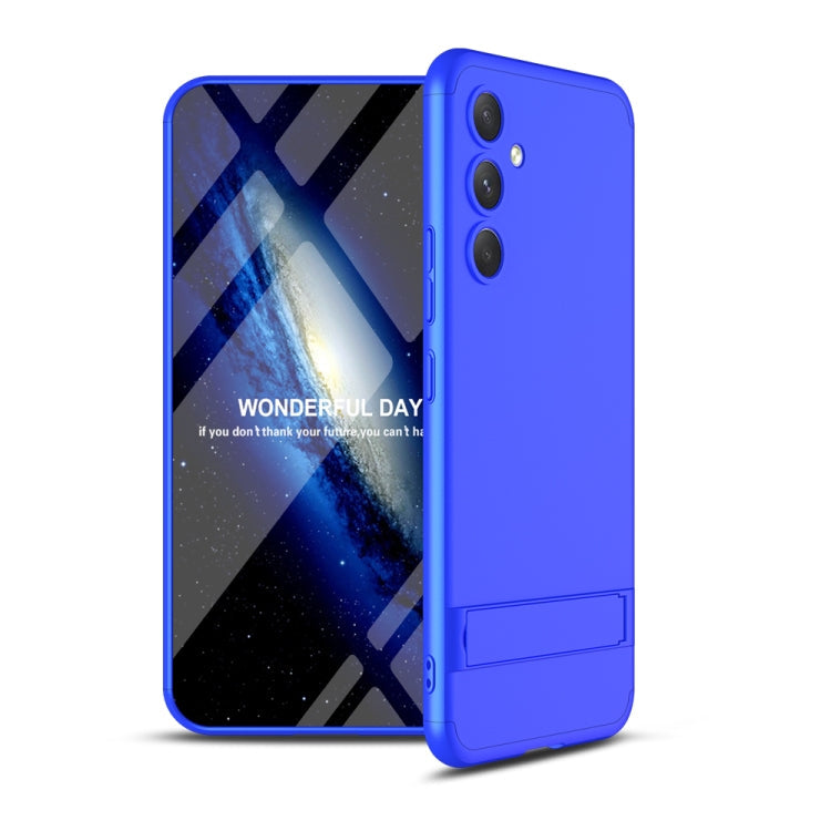 GKK Three Stage Splicing Full Coverage PC Phone Case with Stand for Samsung Galaxy A54 5G (Blue)