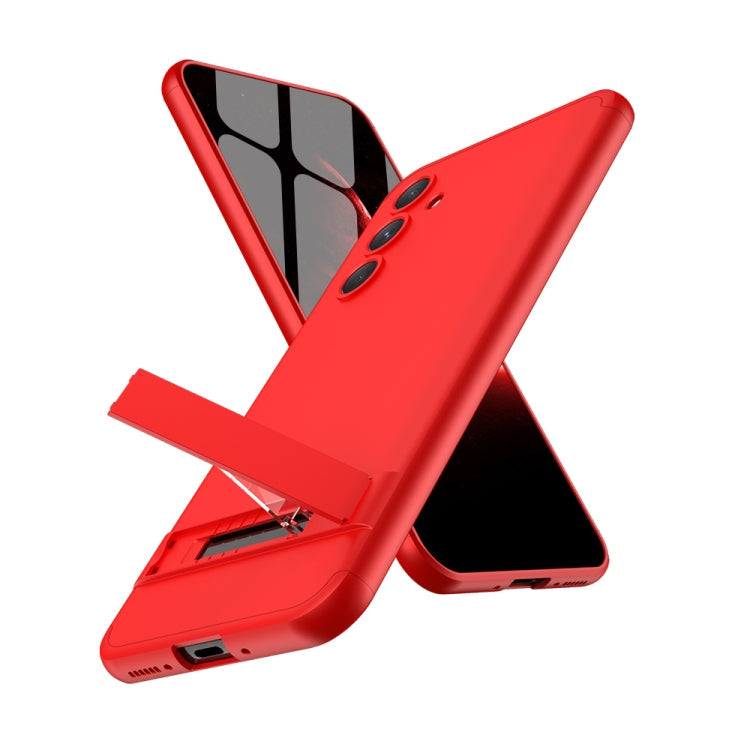 Splicing Full Coverage PC Phone Case with Stand for Samsung Galaxy A54 5G (Red)