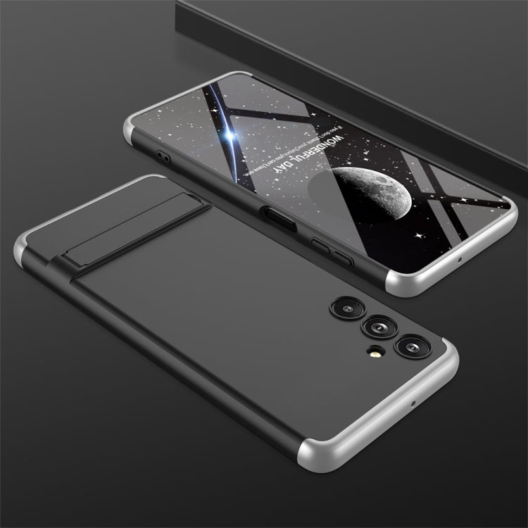 360-Degree Full Coverage PC Phone Case for Samsung Galaxy F54 (Black Silver)