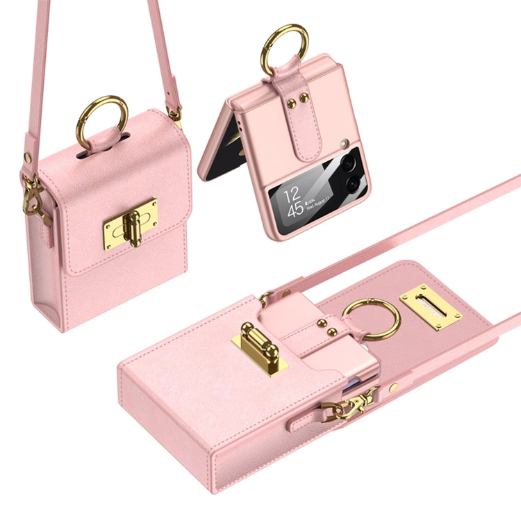 GKK Pink Mini Backpack Phone Bag & Case for Samsung Galaxy Z Flip4 5G With Ring