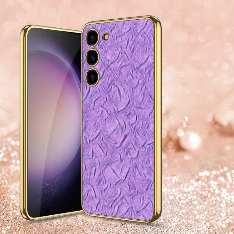 GKK Electroplating Fabric Phone Case for Samsung Galaxy S23 5G (Purple)
