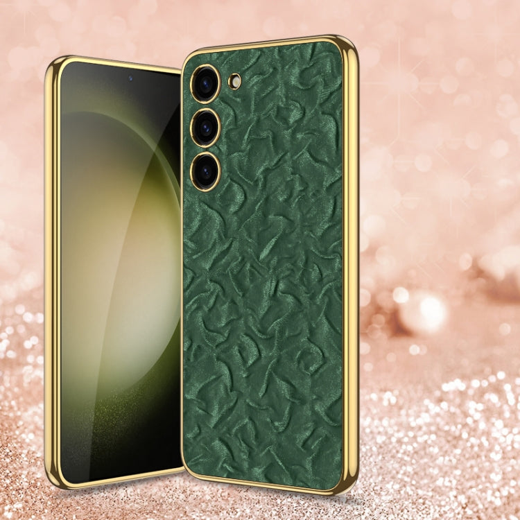 Green Electroplating Fabric Phone Case for Samsung Galaxy S23 5G