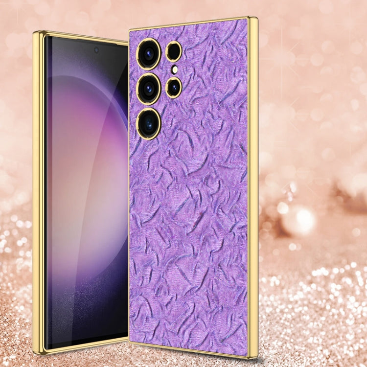 GKK Electroplating Fabric Phone Case for Samsung Galaxy S23 Ultra 5G (Purple)