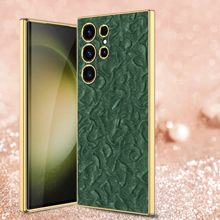 GKK Electroplating Fabric Phone Case for Samsung Galaxy S23 Ultra 5G (Green)