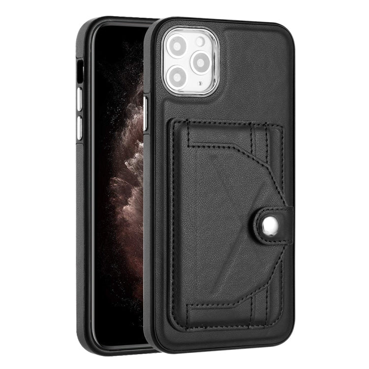 Shockproof Leather Phone Case with Card Holder for iPhone 11 Pro Max (Black)