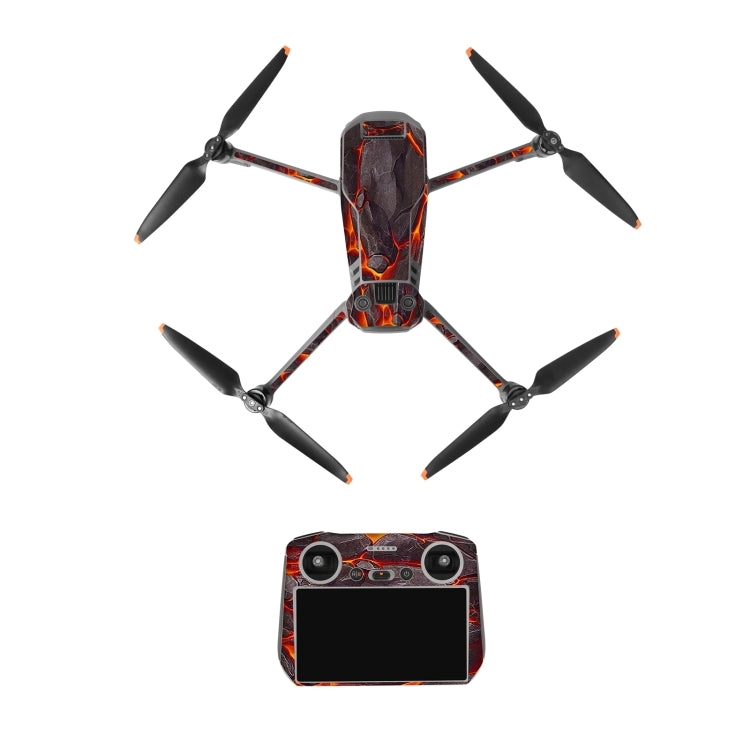 Sunnylife Lava Black Decorative Stickers Set for DJI Mavic 3 Pro / RC Drone Body Remote Control