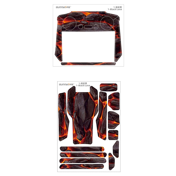 Sunnylife Lava Black Decorative Stickers Set for DJI Mavic 3 Pro / RC Drone Body Remote Control