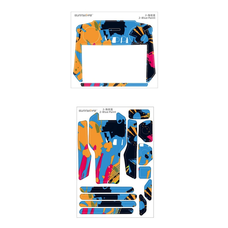 Colorful Sea Blue Decorative Stickers Set for DJI Mavic 3 Pro and RC Remote Control