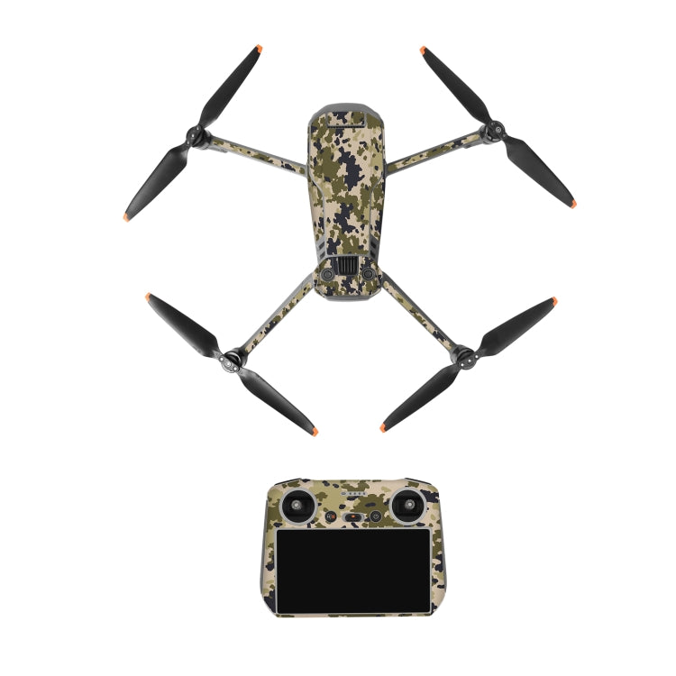 Green Camo Decorative Stickers Set for DJI Mavic 3 Pro / RC Sunnylife Drone Body Remote Control