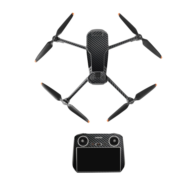 Stylish Black Grain Decorative Stickers Set for DJI Mavic 3 Pro / RC Sunnylife Drone Body Remote Control