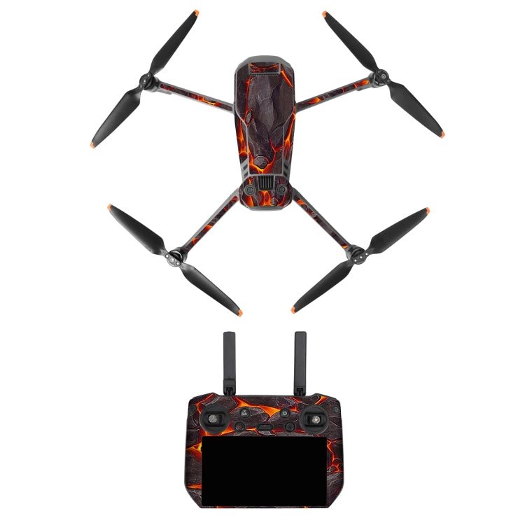 Sunnylife Drone Body Remote Control Decorative Stickers Set - Lava Black for DJI Mavic 3 Pro/RC Pro