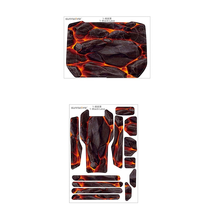 Sunnylife Drone Body Remote Control Decorative Stickers Set - Lava Black for DJI Mavic 3 Pro/RC Pro