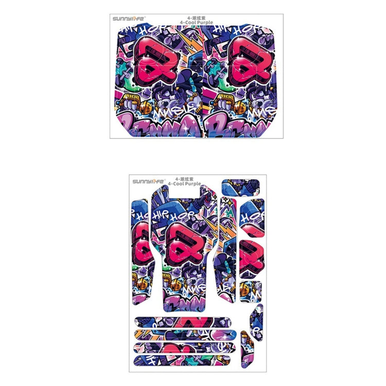 Cool Purple Decorative Stickers Set for DJI Mavic 3 Pro / RC Pro Drone Body and Remote Control