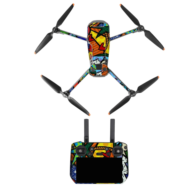 Sunnylife Drone Body Remote Control Decorative Stickers Set (Yellow Island) for DJI Mavic 3 Pro / RC Pro