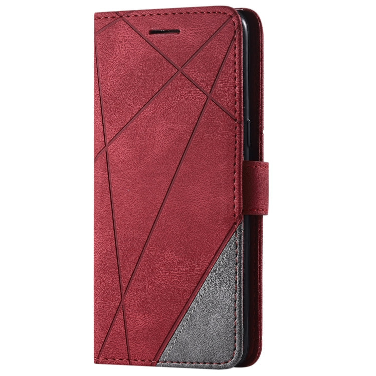 Red Skin Feel Splicing Horizontal Flip Leather Case for Samsung Galaxy S8 with Holder, Card Slots, Wallet, and Photo Frame