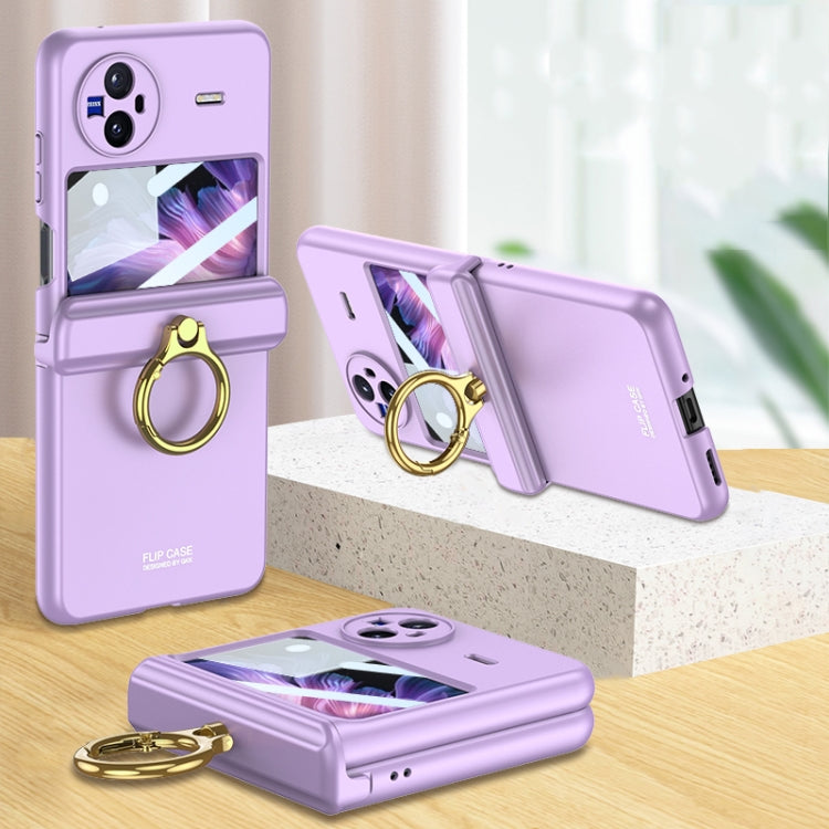 GKK Purple Hinged Flip Phone Case with Ring Holder for vivo X