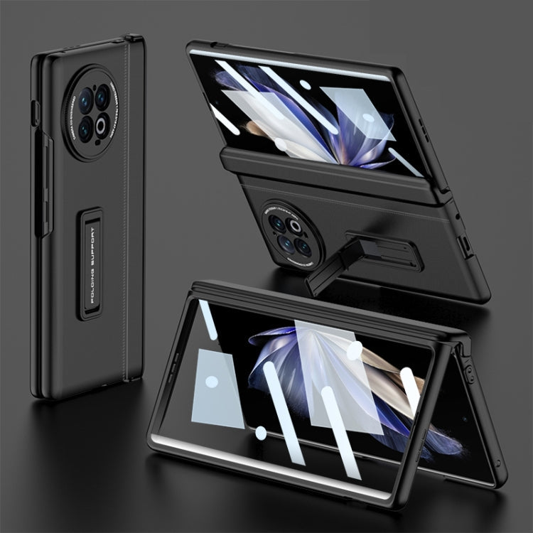 Integrated Fold Hinge Full Coverage Phone Case with Holder for vivo X Fold2 (Black)
