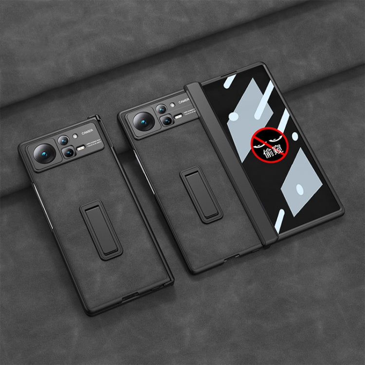 Xiaomi Mix Fold 2 GKK Integrated Peep-Proof Leather Phone Case with Holder - Black