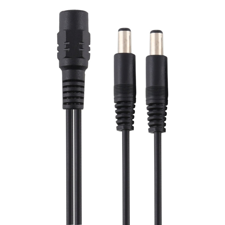 1 to 2 Female to Male Plug DC Power Splitter Adapter - 30cm Black Cable