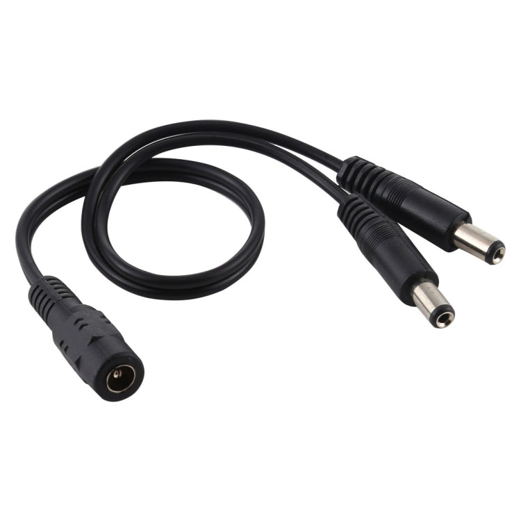 1 to 2 Female to Male Plug DC Power Splitter Adapter - 30cm Black Cable