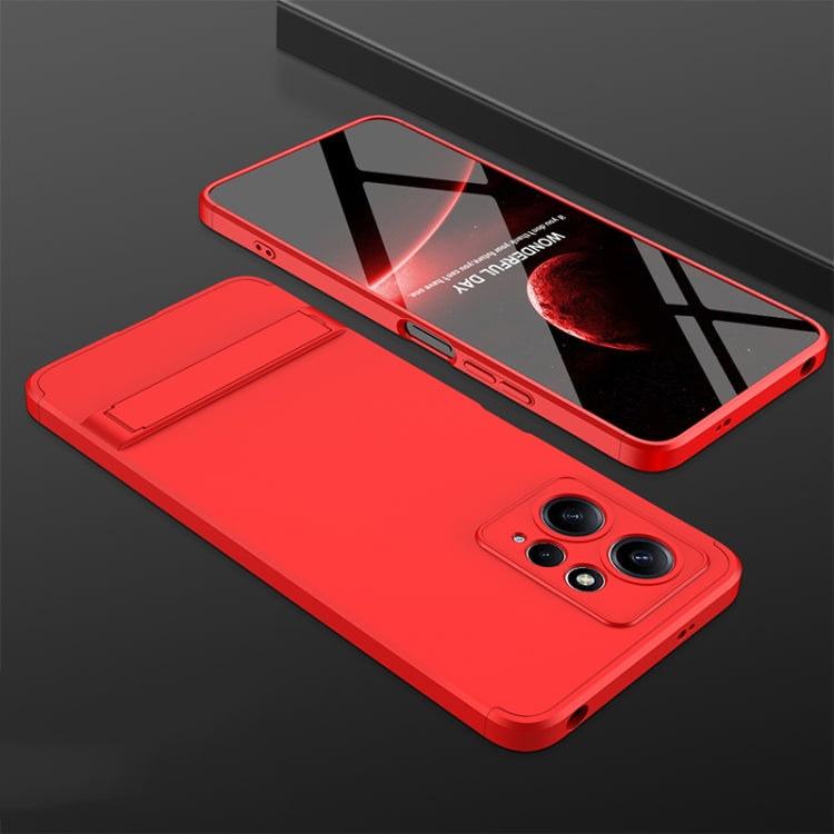 GKK Three Stage Splicing Full Coverage PC Phone Case with Stand for Xiaomi Redmi Note 12 4G (Red)