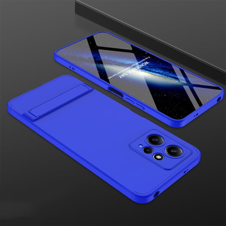 GKK Three Stage Splicing Full Coverage PC Phone Case with Stand for Xiaomi Redmi Note 12 4G (Blue)