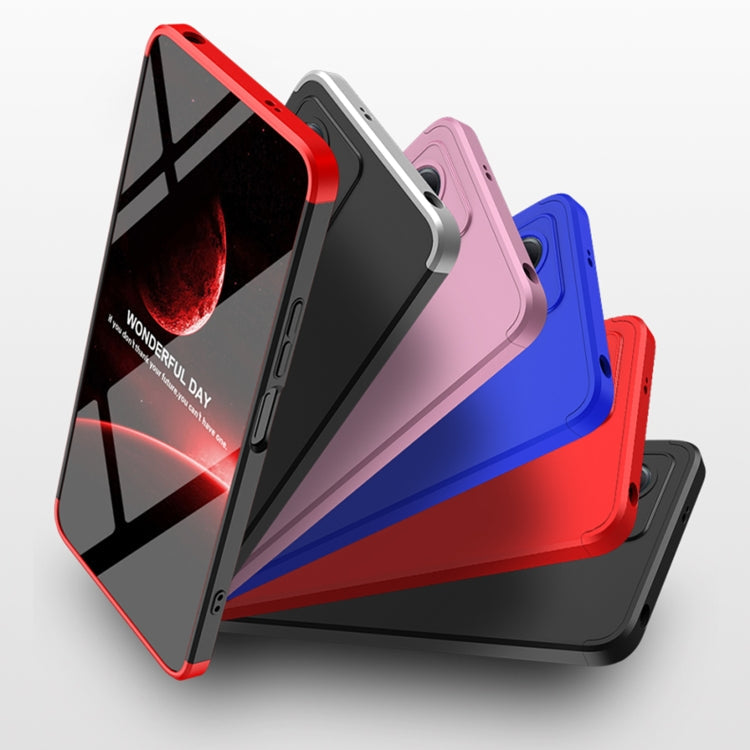 GKK Three Stage Splicing Full Coverage PC Phone Case with Stand for Xiaomi Redmi Note 12 4G (Black Red)