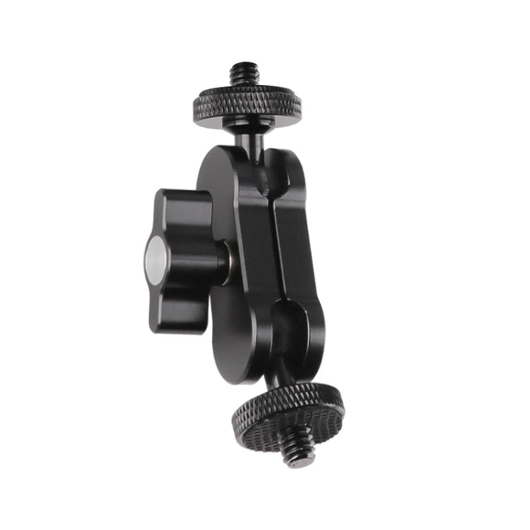 360 Degree Rotating Double Ball Head Mount with 1/4 Inch Bracket (Black)