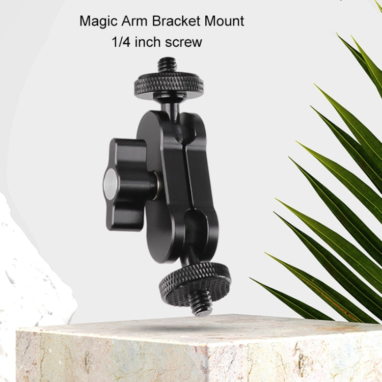 360 Degree Rotating Double Ball Head Mount with 1/4 Inch Bracket (Black)