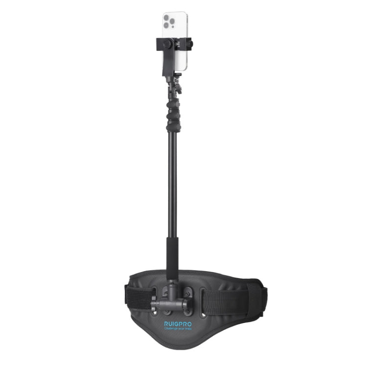 RUIGPRO Waist Belt Mount Strap With Phone Clamp & Selfie Stick - Hands-Free Outdoor Camera Mount